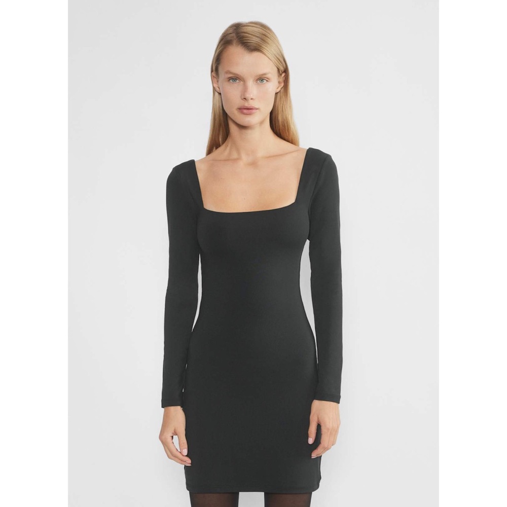 Aritzia (Babaton) Contour Squareneck Longsleeve Mini Dress L